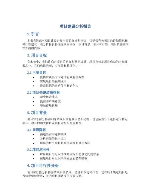 项目建设分析报告