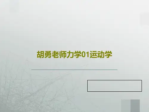 胡勇老师力学01运动学30页PPT