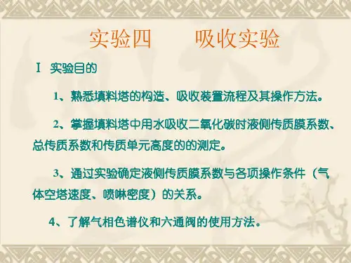 实验四   吸收实验