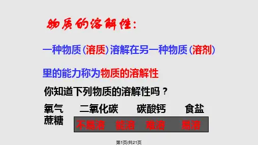 影响溶解性的因素PPT课件