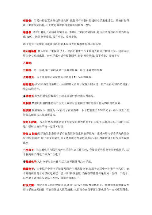 材料分析技术总结