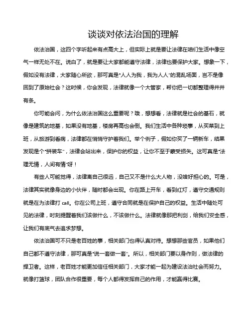 谈谈对依法治国的理解