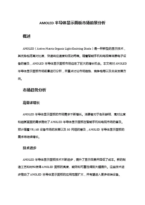 2024年AMOLED半导体显示面板市场前景分析