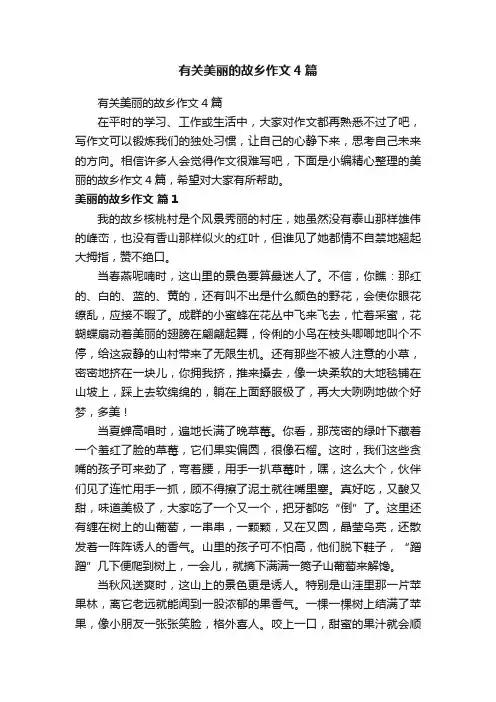 有关美丽的故乡作文4篇
