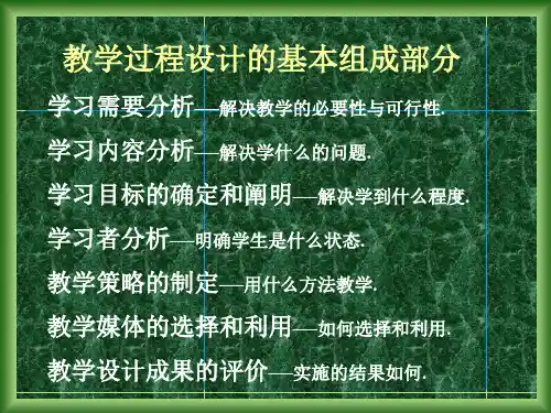 教学过程设计的基本组成部分