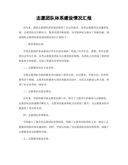 志愿团队体系建设情况汇报