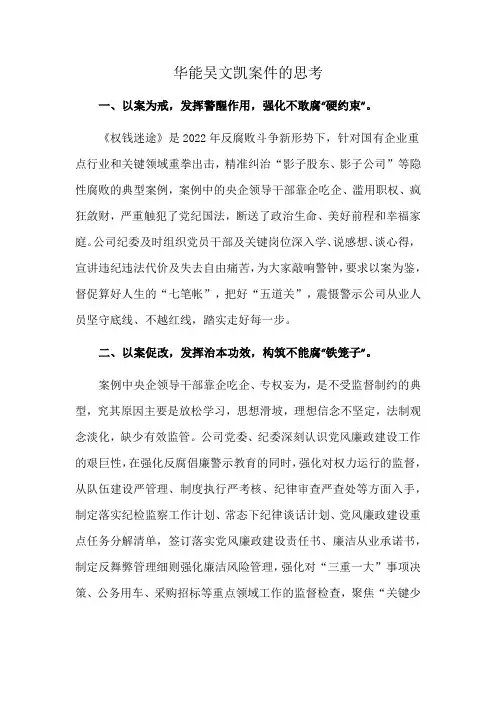 华能吴文凯案件的思考