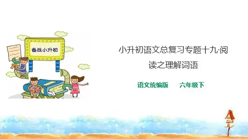 人教统编版小升初语文总复习专题十九：阅读之理解词语课件(共18张PPT)