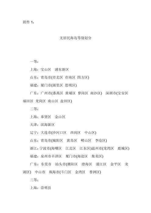 无居民海岛等别划分