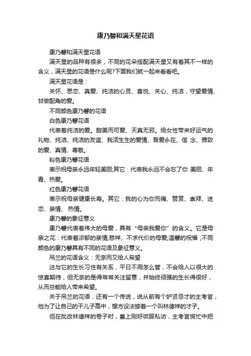 康乃馨和满天星花语