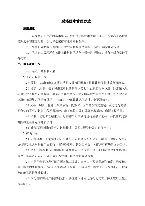 采场技术管理办法