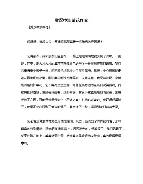赏汉中油菜花作文