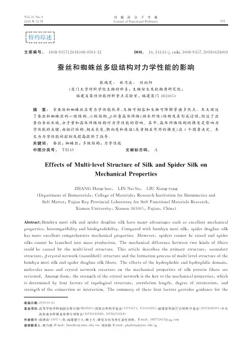 蚕丝和蜘蛛丝多级结构对力学性能的影响
