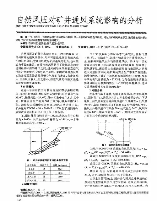 自然风压对矿井通风系统影响的分析