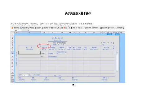 凭证录入基本操作