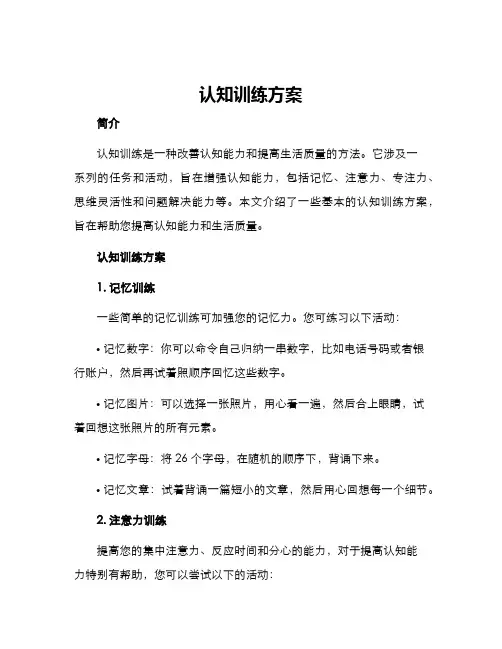 认知训练方案