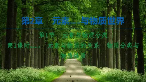 高中化学第2章元素与物质世界第1节第1课时元素与物质的关系物质分类与物质性质鲁科