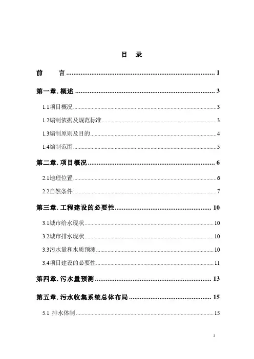 广东省镇污水渠工程可行性研究报告