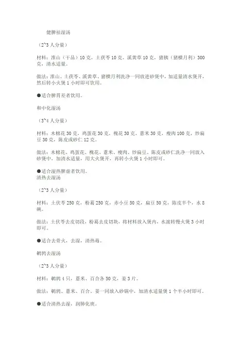健脾祛湿汤
