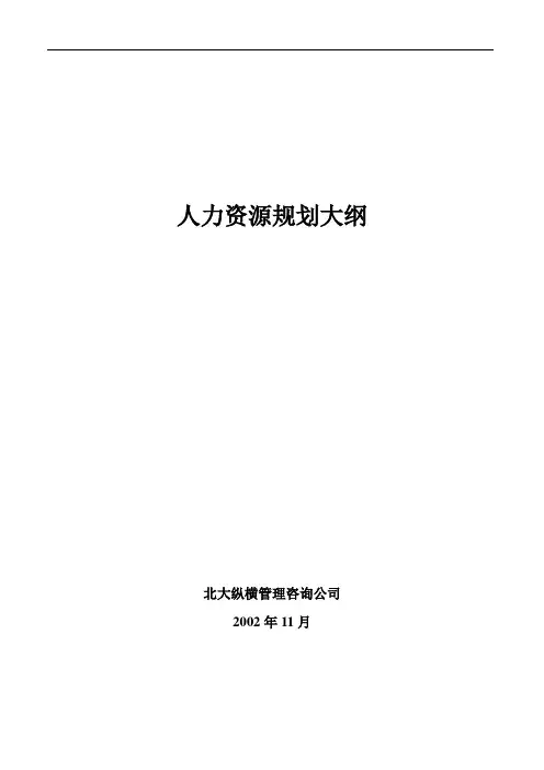 北大纵横-人力资源规划大纲