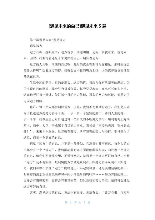[遇见未来的自己]遇见未来5篇