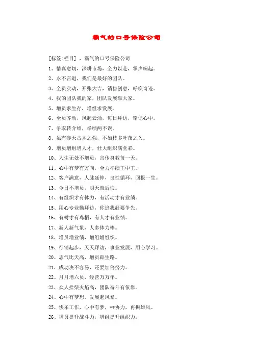 霸气的口号保险公司