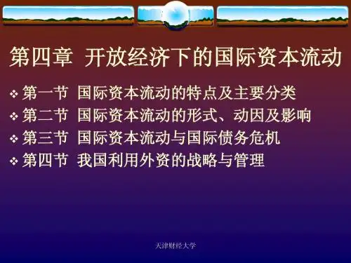 国际金融概论第4章开放经济下的国际资本流动简明教程PPT课件