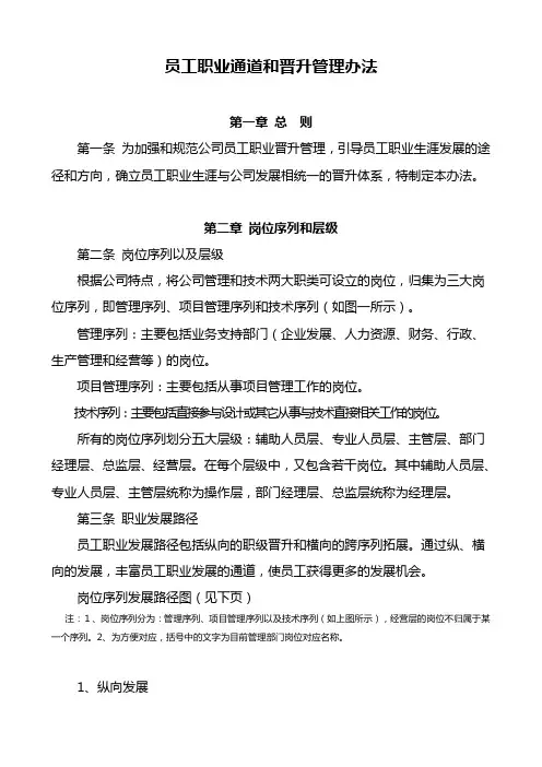 员工职业通道和晋升管理办法