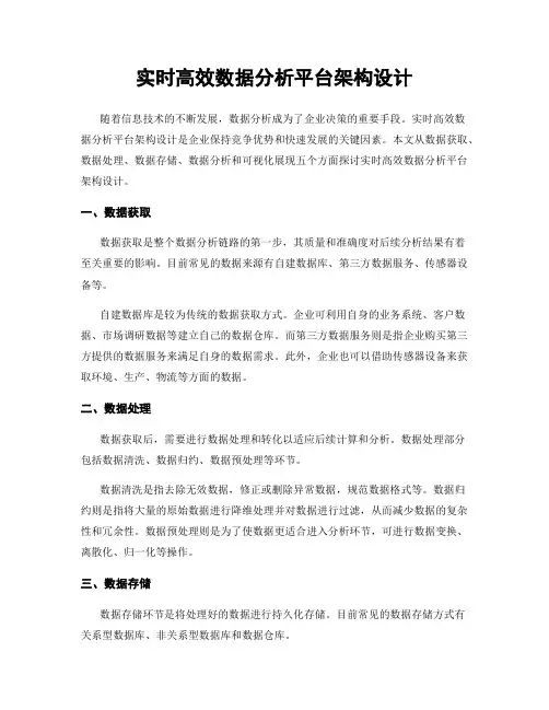 实时高效数据分析平台架构设计