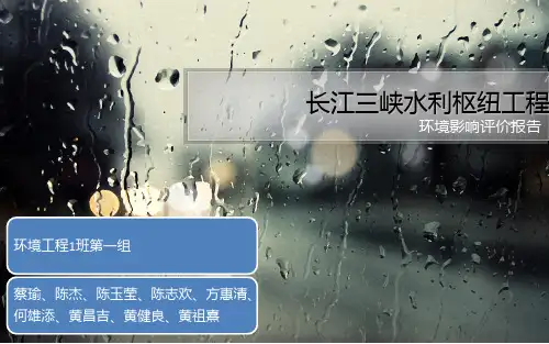 长江三峡水利枢纽环评报告