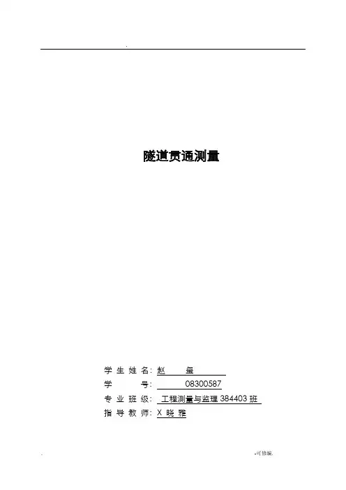隧道贯通测量论文