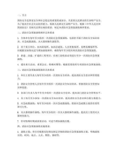 消防应急预案演练频率要求
