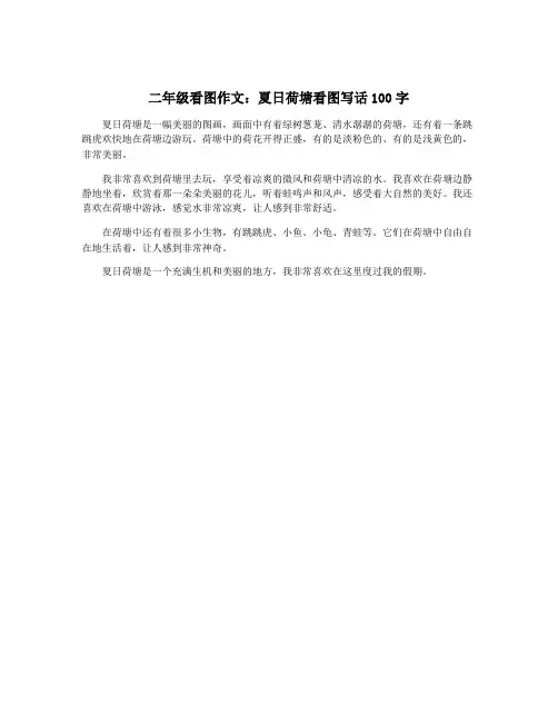 二年级看图作文：夏日荷塘看图写话100字