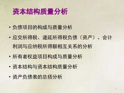 第三讲资本结构分析