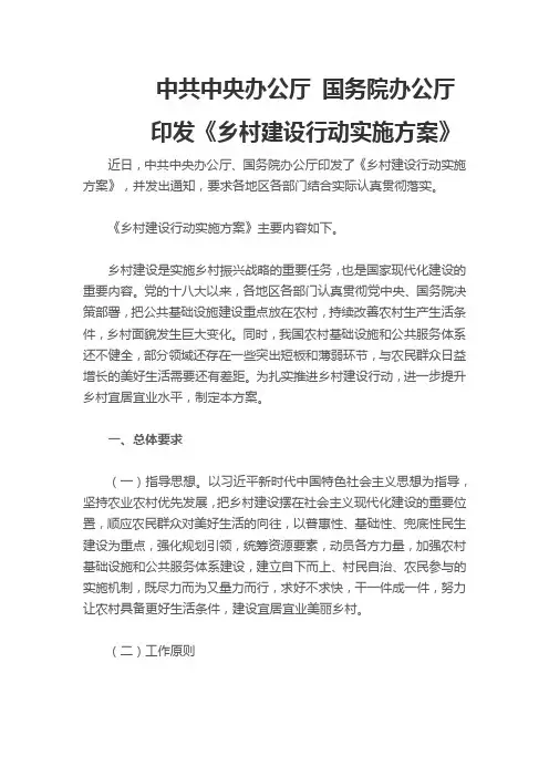 乡村建设行动实施方案