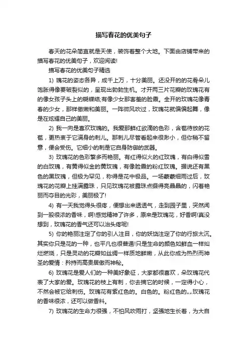 描写春花的优美句子