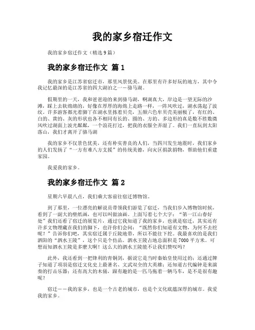 我的家乡宿迁作文