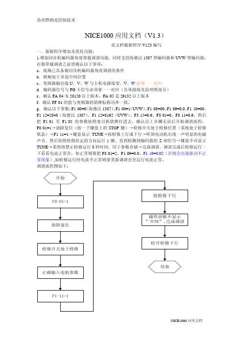 莫纳克NICE1000应用文档-V1.3