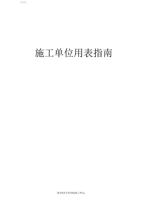 建龙软件全套表格(施工单位).