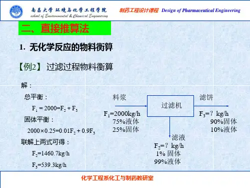 第3章 物料衡算和能量衡算