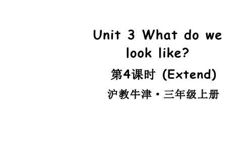 2024年牛津沪教版三年级英语上册Unit 3 What do we look like第4课时课件
