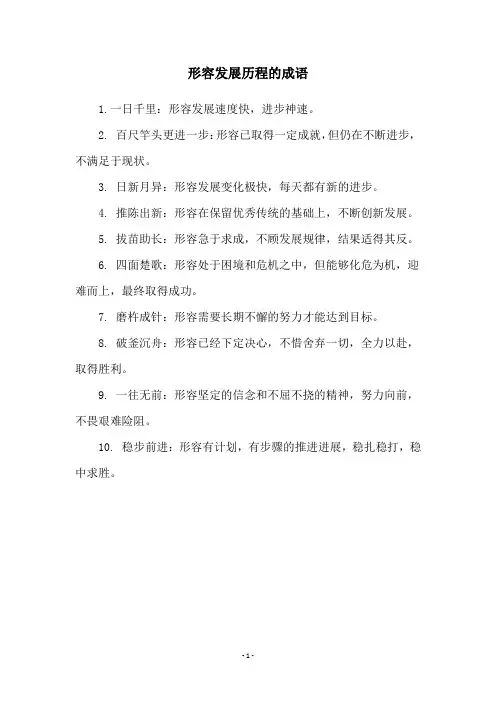 形容发展历程的成语