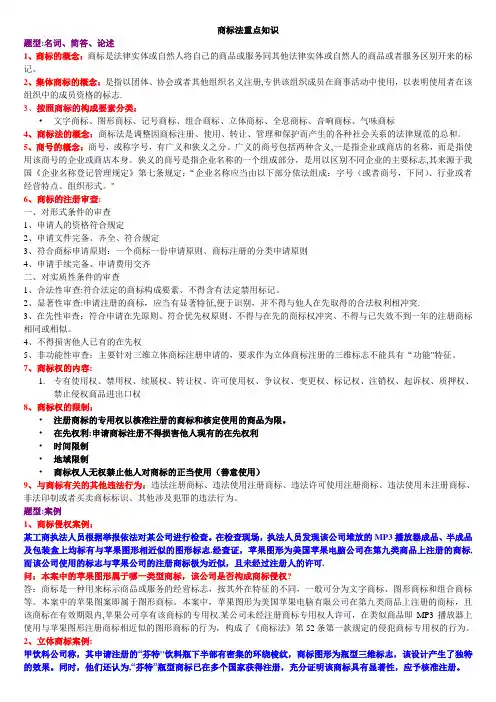 商标法重点知识