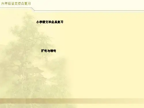 小升初语文综合复习之缩句、扩句