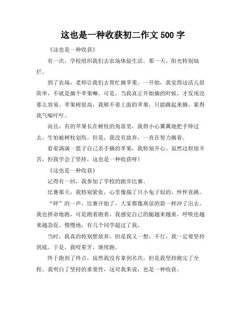 这也是一种收获初二作文500字