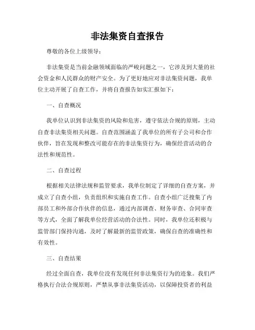 非法集资自查报告