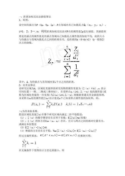 插值算法总结