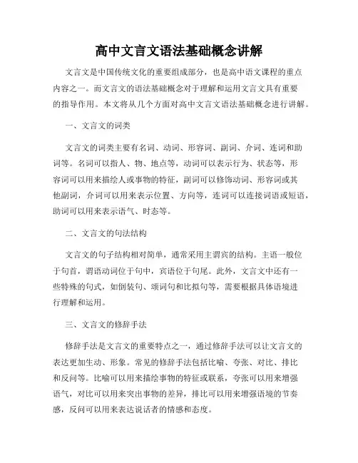 高中文言文语法基础概念讲解