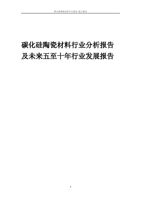 2023年碳化硅陶瓷材料行业分析报告及未来五至十年行业发展报告