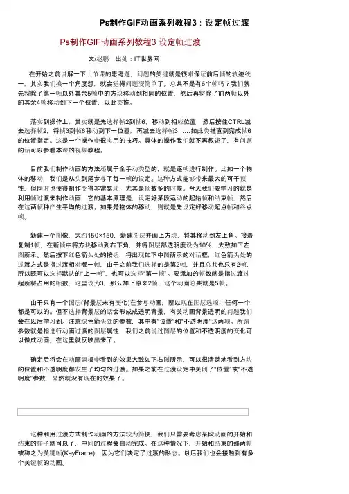 Ps制作GIF动画系列教程3：设定帧过渡